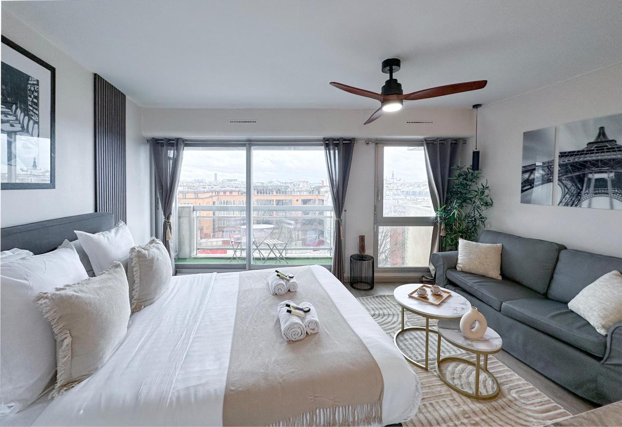 Beautiful Panoramic Terraced Studio In Париж Экстерьер фото