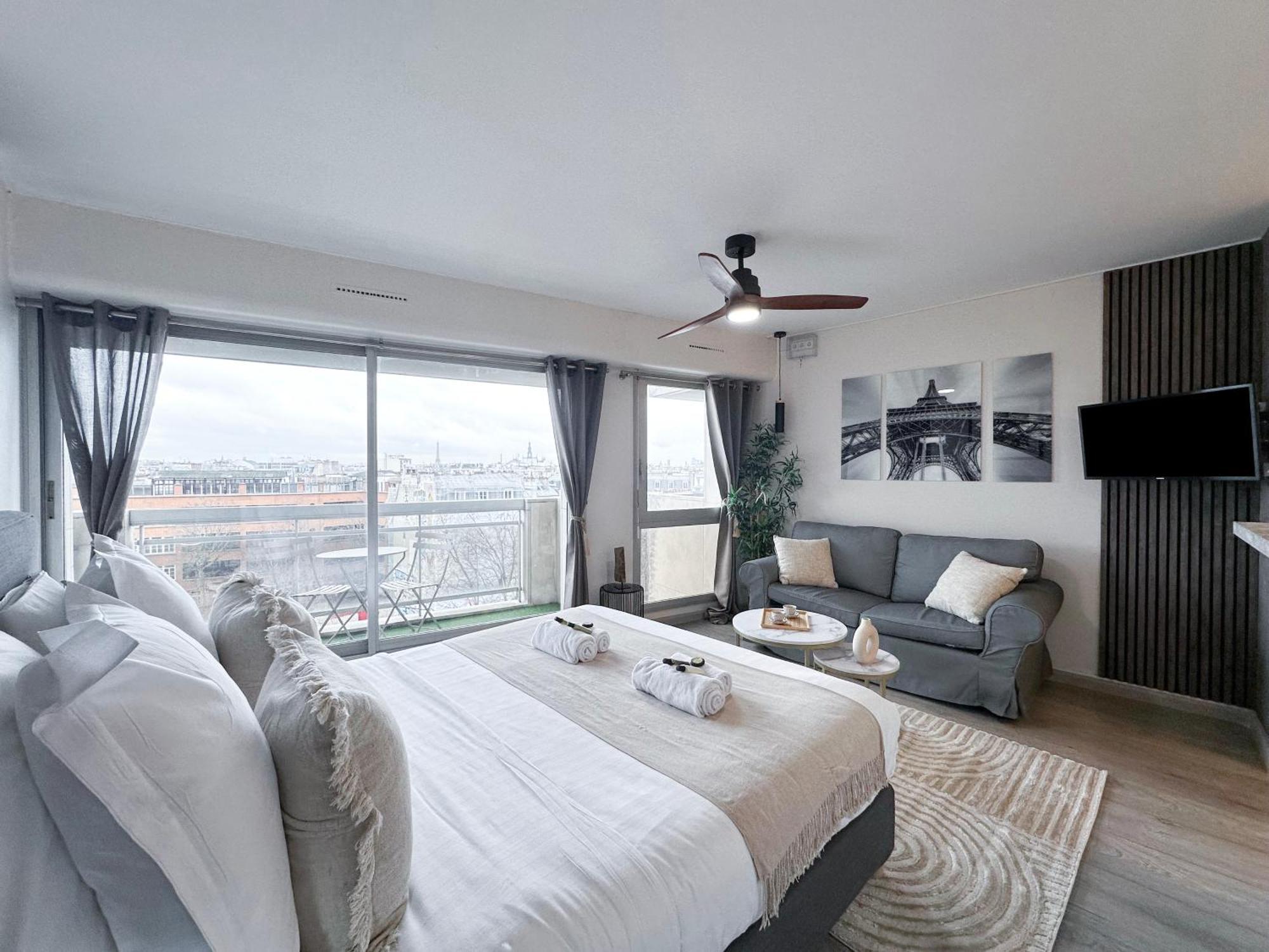 Beautiful Panoramic Terraced Studio In Париж Экстерьер фото